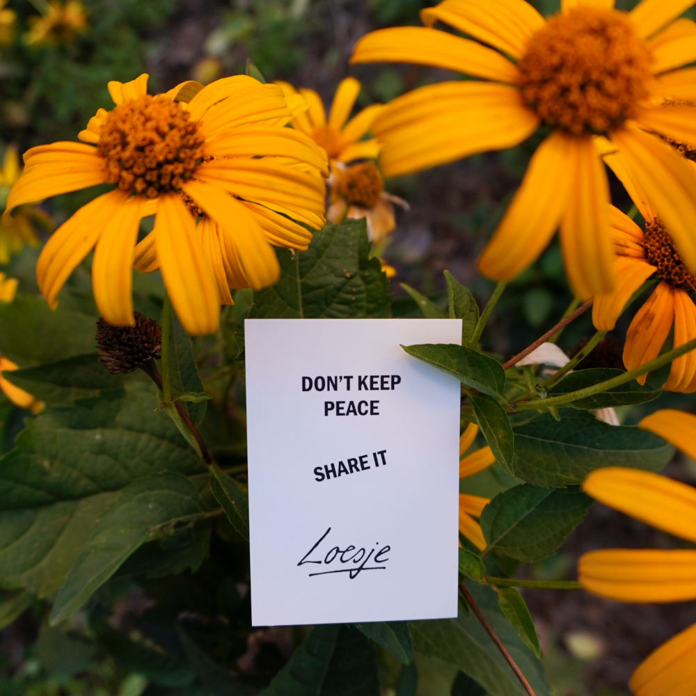 Don't keep peace 
☮️ share it  

#Loesje #peace #bringpeacenow #sharepeace
#nowars #worldpeace #noplaceforwar #endwars