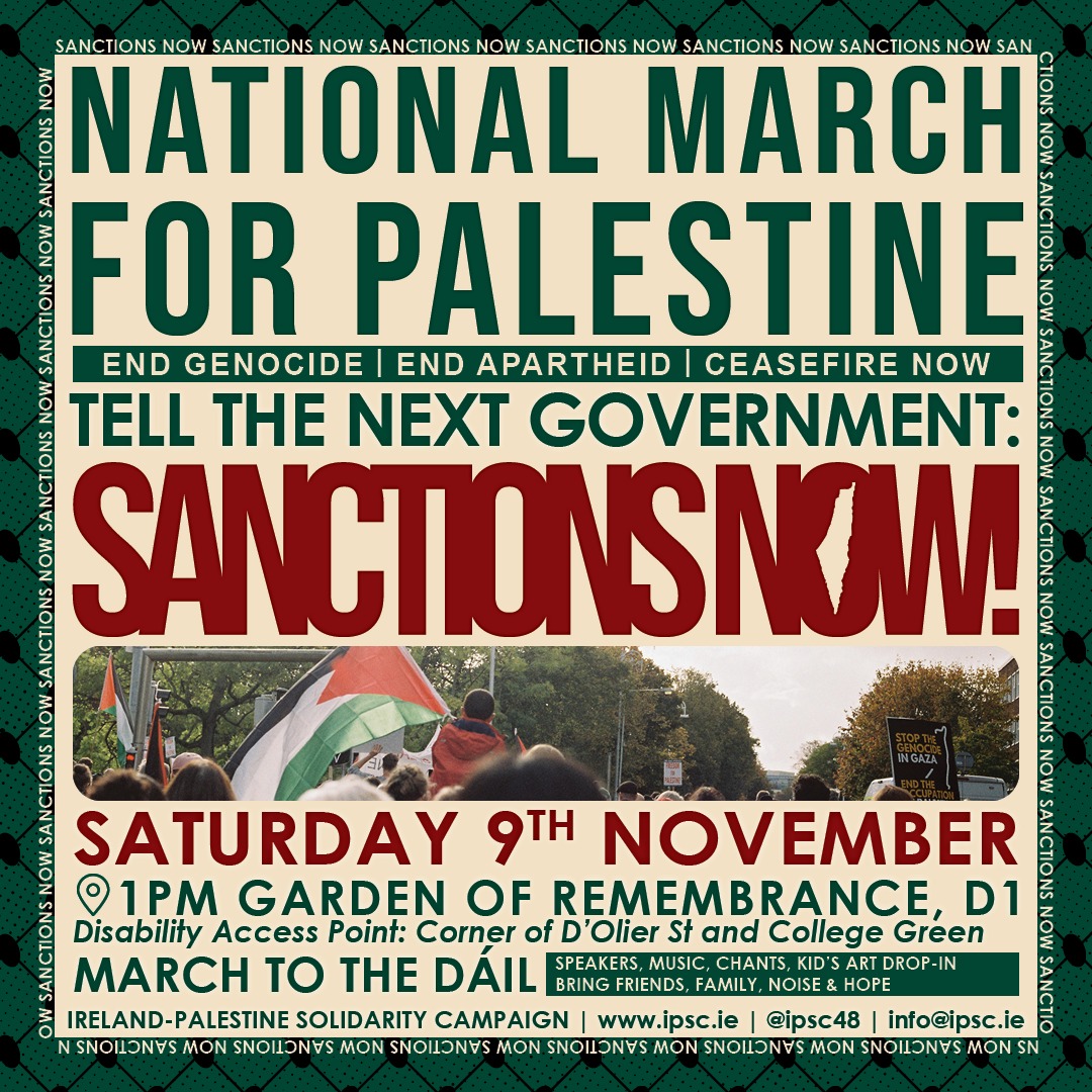 ipsc48's tweet photo. Next week. Getting your signs and flags ready? Bringing your friends and family? We need to show our government that we demand meaningful sanctions on apartheid Israel for its genocidal crimes against the Palestinian people. All out! #FreePalestine #SolidarityIsAVerb 🇵🇸 https://t.co/P185HU5eNX