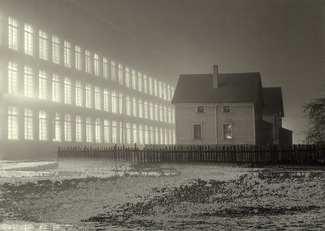 Bertrom's tweet image. Jack Delano.

Working All Night at a Textile Mill.
New Bedford, Massachusetts.

ca. 1941.