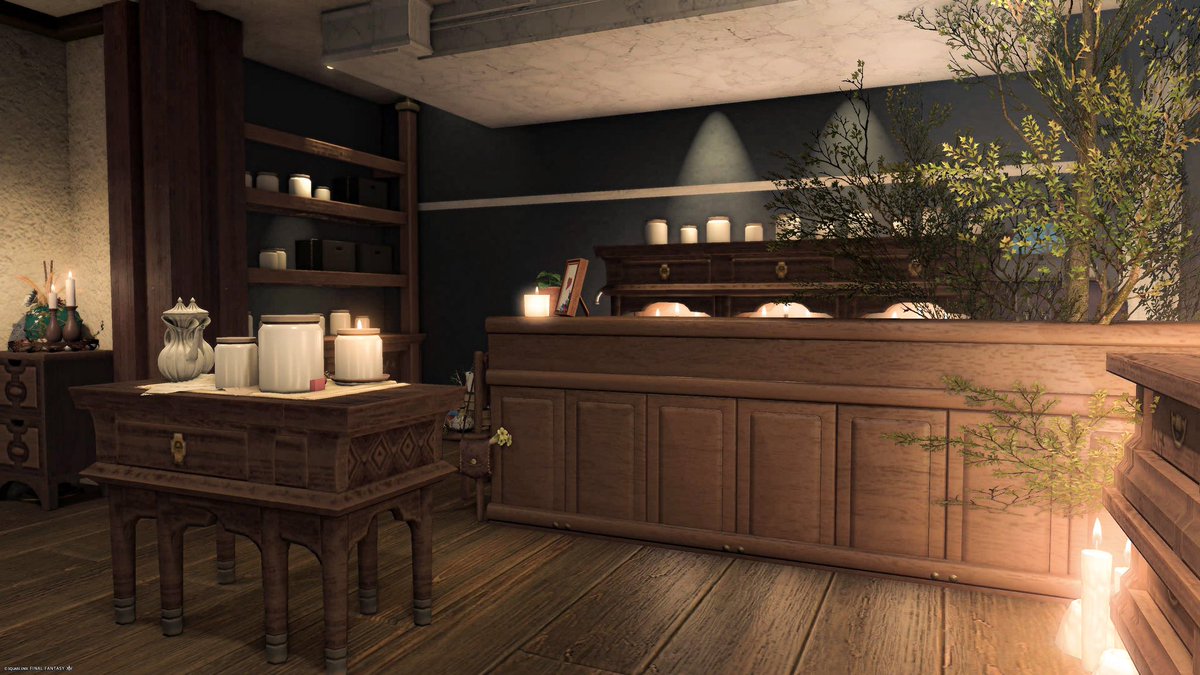 mou_bbb's tweet image. フレ宅のハウジング代行
『Candle shop🕯️』
size S

タイトル通り🕯️のお店です！
テーマとイメージだけ決めてもらい後は自由に作りました！
1階集約型ですが、地下にある風のお店です(_ _*)

#ff14housing #ff14ハウジング #ff14
🏷️ #moujournal 

住所↓↓↓