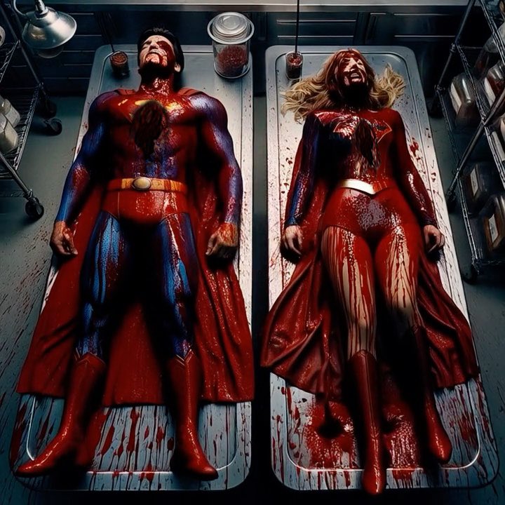 heated_heroes's tweet photo. Superman and Supergirl taken to the morgue.

 #Superman #supermanfetish #bdsmsuperman #bdsmcommunity #superherobondage #superhero #defeatedsuperhero #superherodefeated #superherofetish #muscle #muscleworship #ai #aiart #muscleguy #eroticart #superheroerotica #sensualart #guro #guroart #supergirl