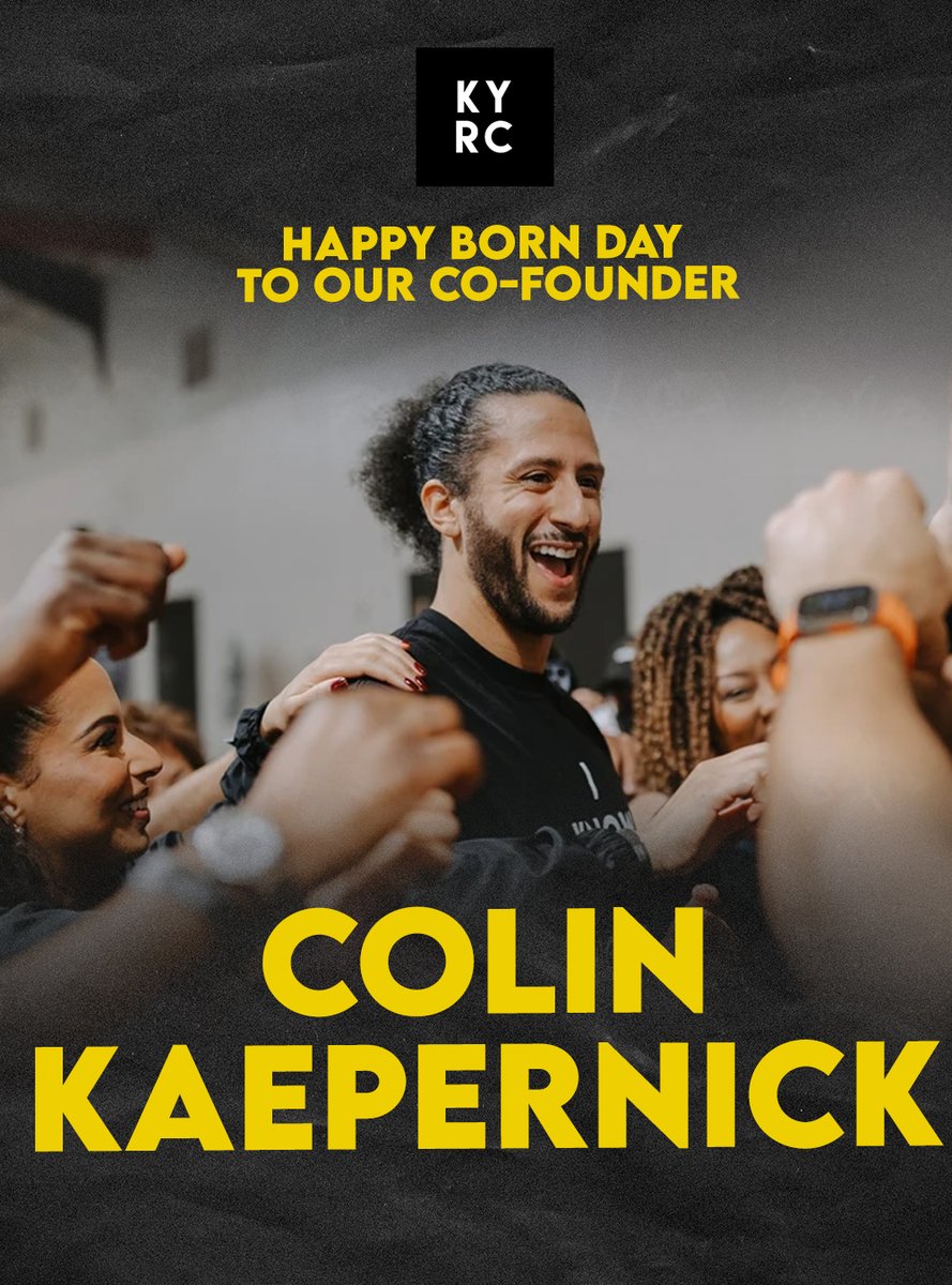 yourrightscamp's tweet photo. Happy Birthday to our co-founder, Colin Kaepernick (@kaepernick7)! 

On Kap's special day, we encourage everyone to consider supporting @YourRightsCamp or other organizations working for social and racial justice.

#ImWithKap #colinkaepernick #hbd https://t.co/bIWAqpx3lG