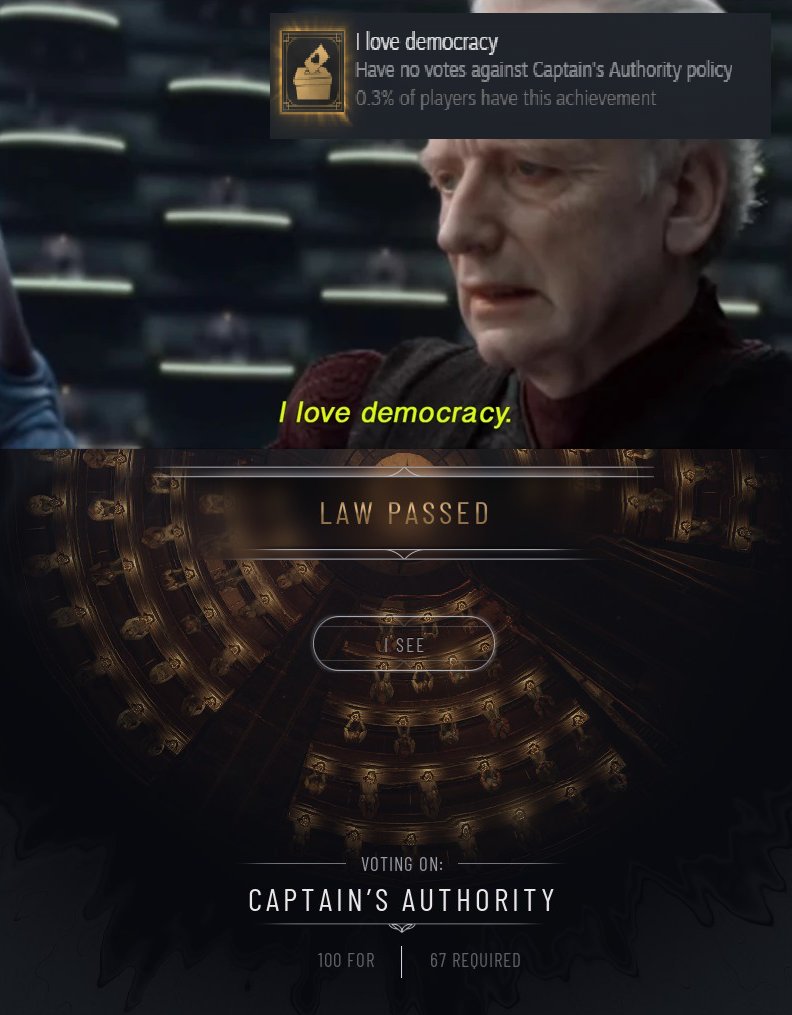 frostpunkgame's tweet photo. We all love democracy in #Frostpunk 2 🖤 In Steward's full authority we trust 🫡

Shoutout to our amazing Reddit community: https://t.co/KTQHuoTkQo https://t.co/S8Y4Ick1Gv
