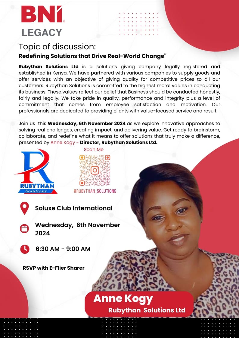 This Wednesday, 6th November 2024!

Get ready to brainstorm, collaborate, and redefine what it means to offer solutions that truly make a difference _Presented by Anne Kogy 

#BrazilianGP Verstappen Arsenal Chelsea vs Manchester United Palmer Lookman Gvardiol Arteta Garnacho