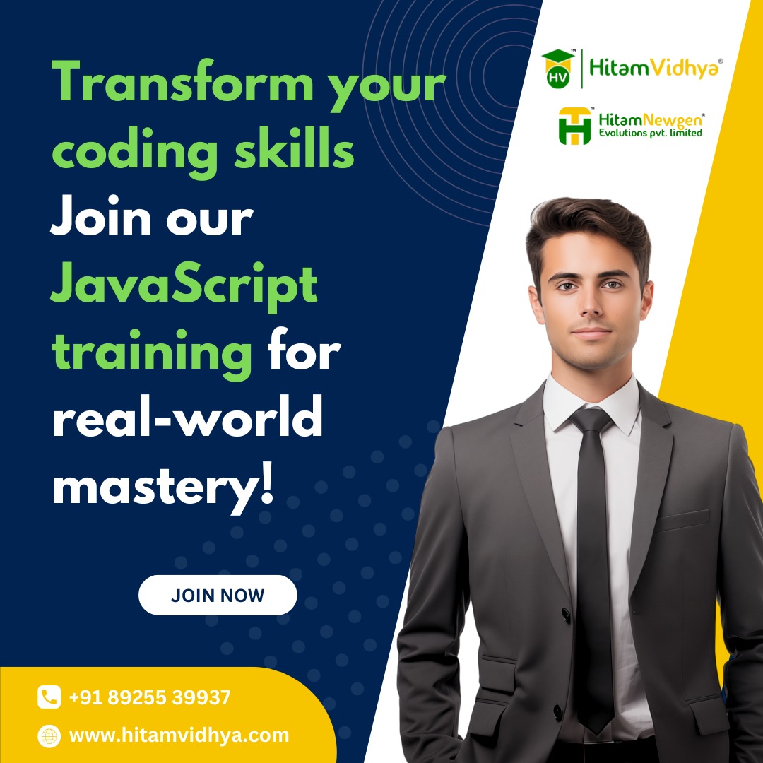 HitamVidhya's tweet image. 🚀 Ready to take your coding skills to the next level? Join our JavaScript Training! Master the language that powers the web and unlock endless opportunities in tech. 💻✨

#JavaScriptTraining #LearnJavaScript #trainingcourse #WebDevelopment