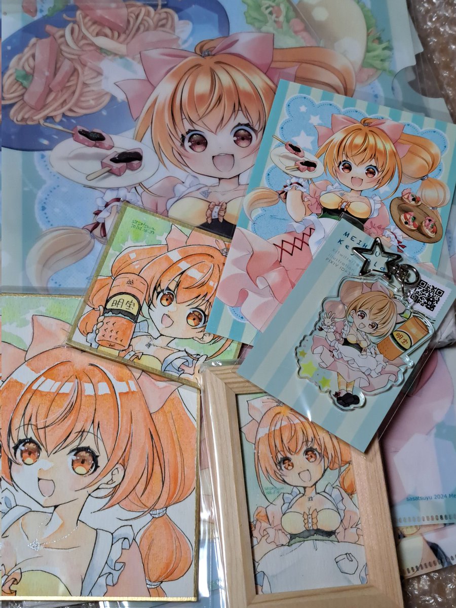 「明宝合わせに描いた直筆作品は新作グッズとのセット作ってBOOTHに登録しよかなと」|ささつゆ🦊5/5【COMITIA144】H28b📚5/6【A40】参加のイラスト