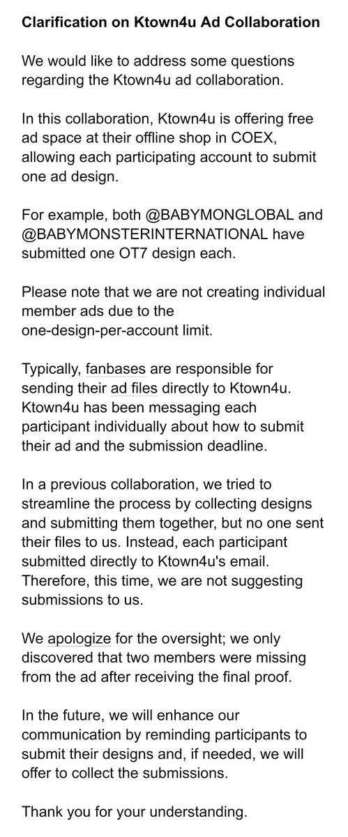 Regarding Ktown4u ad