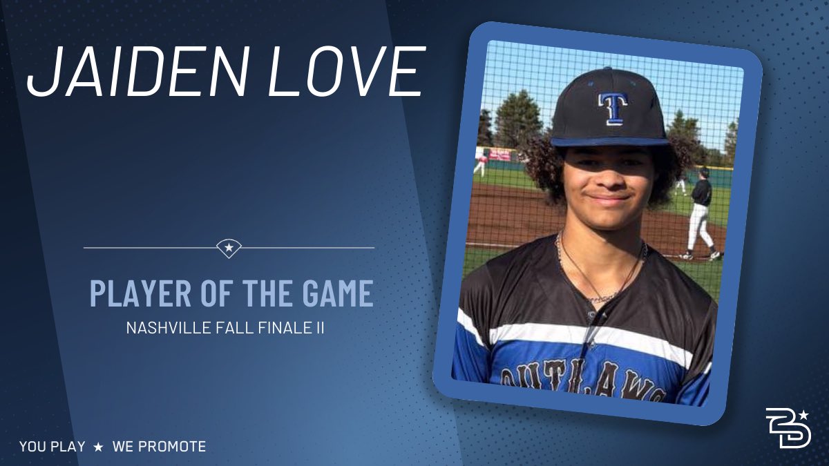 2DsportsbsbTN's tweet photo. ⭐️Player of the Game⭐️

TN Outlaws 
Jaiden Love
2-3, 1B, 2B 

Riverdale High School |TN| 2027 
#uncommitted #2D2027 #2DHitting https://t.co/gTW7ArRRGi