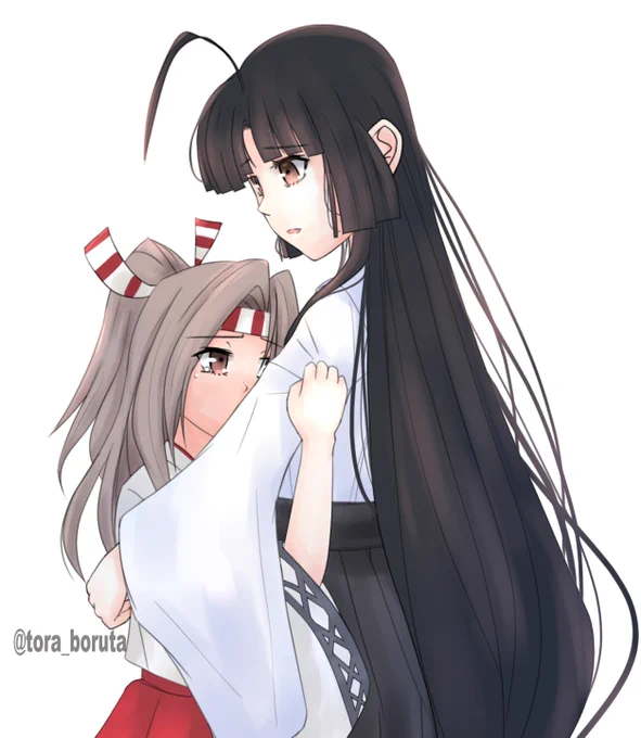 祥鳳さんと瑞鳳の身長差はこれくらいだったらいいなーという妄想。#艦これ #祥鳳 #瑞鳳 