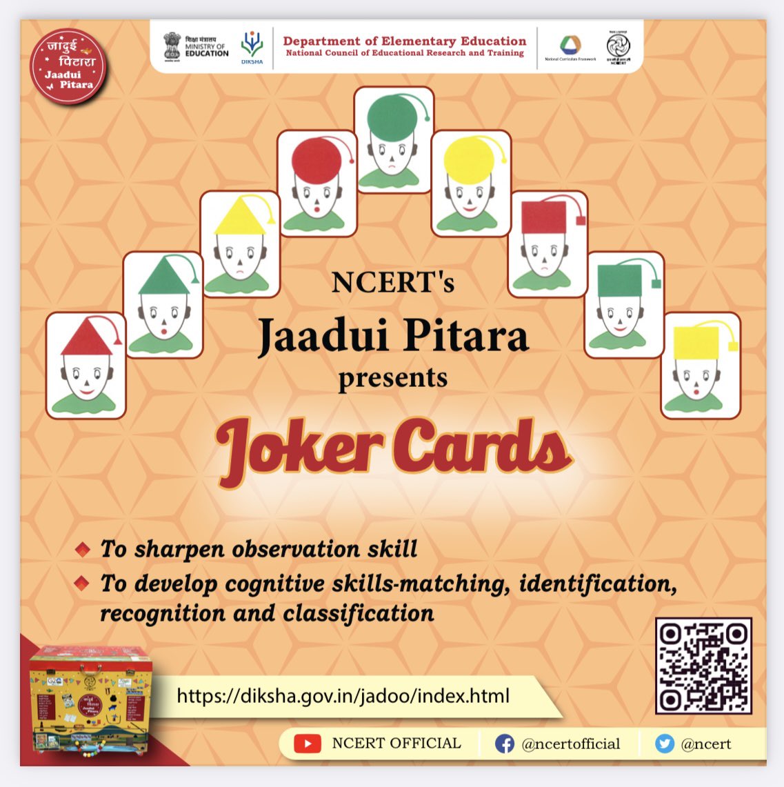 RIEMYSURU's tweet image. 🌟 Introducing NCERT’s Jaadui Pitara 🌟

💡 Visit diksha.gov.in/jadoo to explore more innovative tools from NCERT’s Jaadui Pitara collection!

#NCERT #JaaduiPitara #LearningTools #SequentialThinking #ObservationSkills #CognitiveDevelopment #FunLearning #EducationInnovation