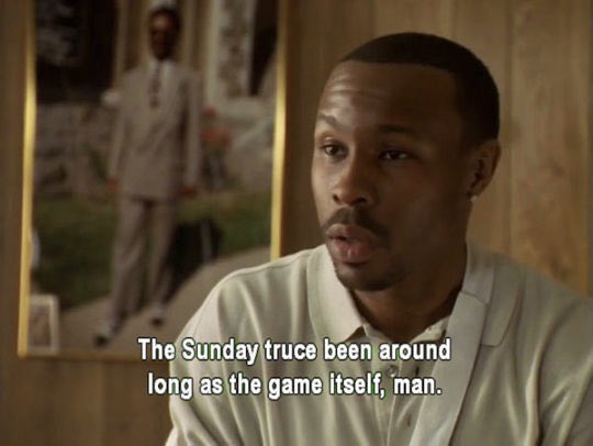 Wire co-creator Ed Burns discussing Anthony Hollie, one of the inspirations for Omar. #SundayTruce

“Anthony never cursed, never raised his voice. He came out of his house one Sunday morning and there must have been six or seven guys waiting for him. If you go down the street,