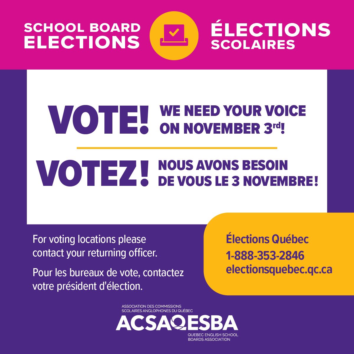 qesba's tweet photo. TODAY is voting day! Polls are open from 10:00am - 8:00 pm!  

Consult your local school board for voting locations! https://t.co/KzI0oDQeGh