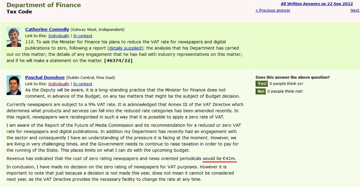 nwl88444048's tweet image. You'd never think Micheal Martin and his govt gave a €42m VAT windfall to the profitable national press sector, would you?

Belgian-based Mediahuis, which publishes Sindo, made €153m profits last year, of which ~€15m was from the Irish govt VAT windfall.

#paybacktime