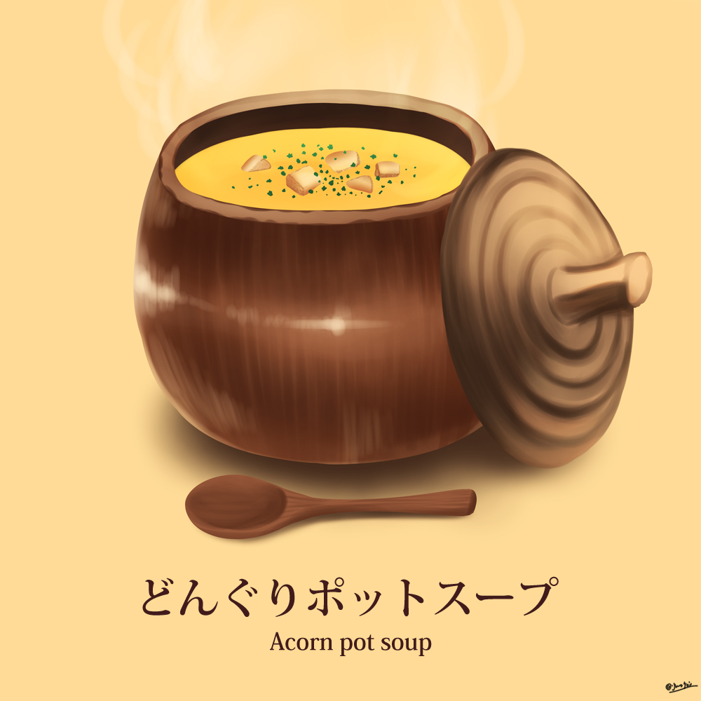 「【異世界グルメなら任せてくれ!】秋っぽいものをチョイス!!!^0^ #食欲の秋だ」|jamesjoji (ジョオジ)/ロボ娘4コマ【サイドKOBE:2バンチ-3b】のイラスト