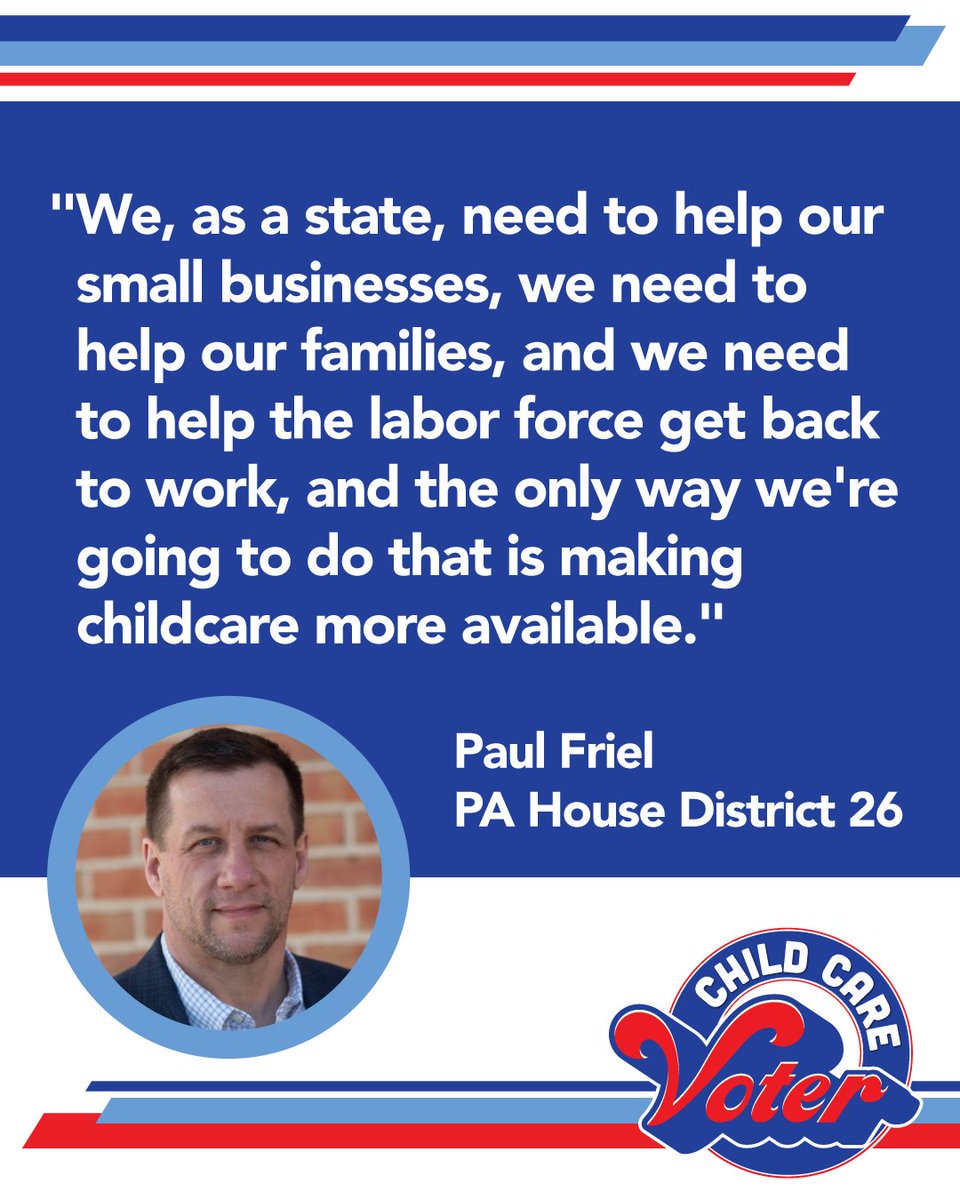 This quote from <a href="/PaulFrielforPA/">Paul Friel</a> at our candidate conversation shows where he stands on #childcare. Learn what else he had to say at drive.google.com/file/d/1Ec7JK9…
#wearechildcarevoters