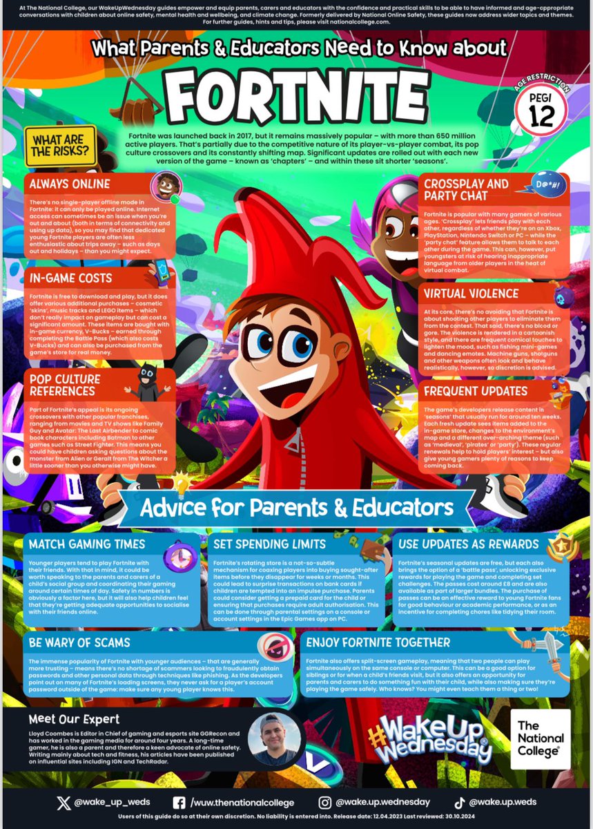 Greatwood Community Primary and Nursery School (@greatwoodcps) on Twitter photo It is Safety Sunday and today we want to share another brilliant resource from our friends <a href="/wake_up_weds/">Wake Up Wednesday</a>
This weekend there has been a new Fortnite season released, but are you up to date with the dangers of this game for our children? <a href="/N_StarAT/">Northern Star Academies Trust</a> #OnlineSafety It is Safety Sunday and today we want to share another brilliant resource from our friends <a href="/wake_up_weds/">Wake Up Wednesday</a>
This weekend there has been a new Fortnite season released, but are you up to date with the dangers of this game for our children? <a href="/N_StarAT/">Northern Star Academies Trust</a> #OnlineSafety