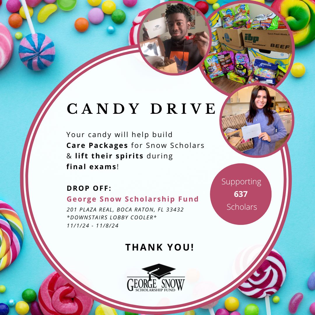 snowscholarship's tweet image. Candy Drive🍭 If you have any remaining Halloween candy, we can take it off your hands! Your contribution will help build care packages for our #SnowScholars!