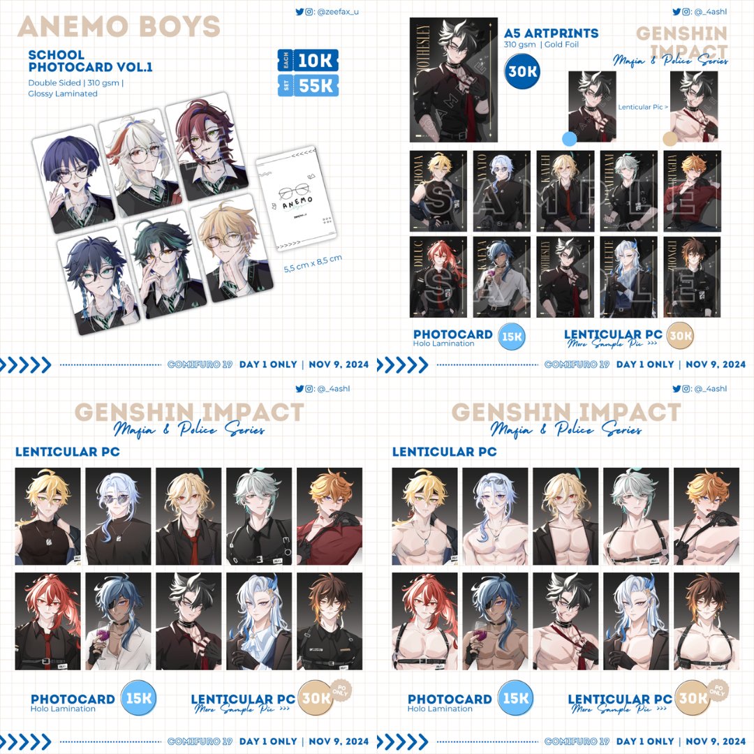 zeefax_u's tweet photo. [RT❤]  

Hi,, here's my full catalogue for #CF19 , i also decided to make HotH Polaroid open for Art trade :3 

📍Lilzee Studio at K54-b
🗓️Day 1 Only | Saturday 
✨Genshin Impact, HSR, ZZZ, WuWa, Ghibli, One Piece, Original 

#comifuro19 #Comifuro19Catalogue https://t.co/3bQtR04ljT