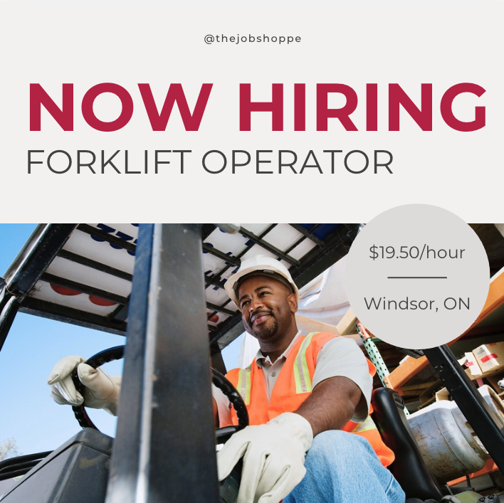 thejobshoppe's tweet photo. #TheJobShoppe is looking for skilled #ForkliftOperators to work with a top EV supplier in Windsor, ON. This temp-to-perm role offers $19.50/hr, growth potential, and a chance to be part of a fast-growing sector.

📧 Apply: jobs@thejobshoppe.com

 #EVJobs #WindsorJobs https://t.co/7vz2pmgm5W