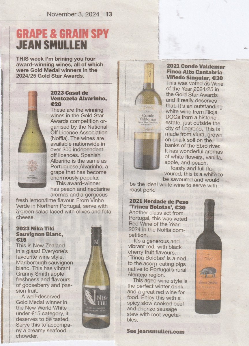 All about the Grape this week, the Gold Star Wines from the National Off Licence Wine Competition!