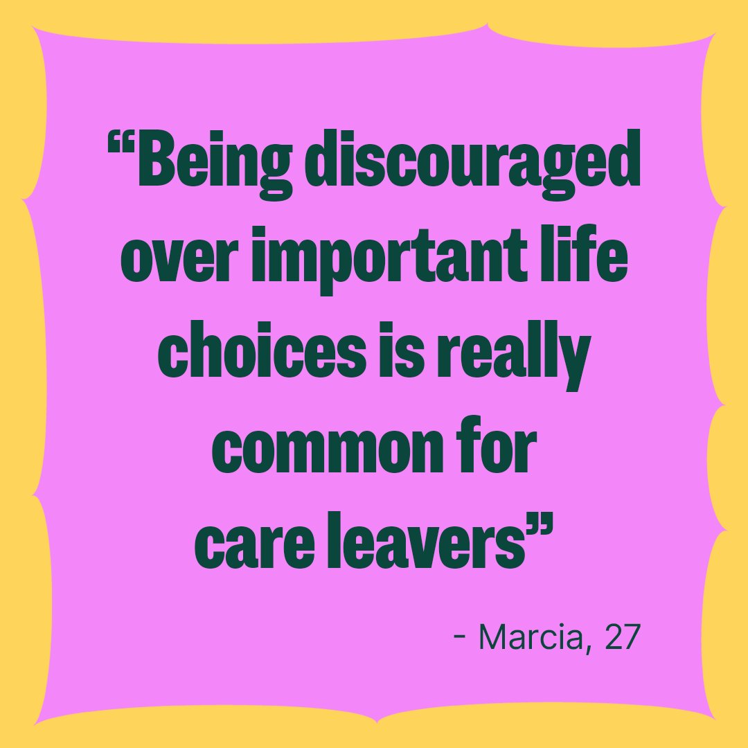 📢 No young person should ever be discouraged!

Marcia grew up in foster care and was part of the Children in Care Council (CICC) for eight years. After leaving foster care, she continued being an ambassador for care-experienced young people.

#NationalCareLeaversWeek