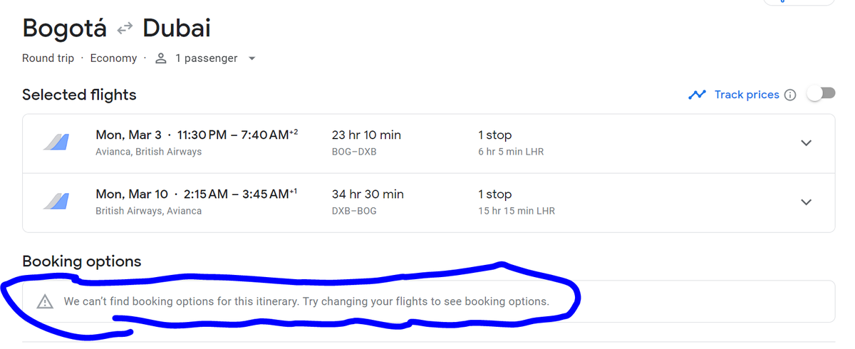 carlos_digital_'s tweet photo. Why does @google @GoogleFlights #GoogleFlights display flights for which later on 'can't find booking options for' what is the logic behind this? especially this happens when they are showing really low prices and misleads people? How do they pull this data? is it not real time? https://t.co/QEkFys9ix7
