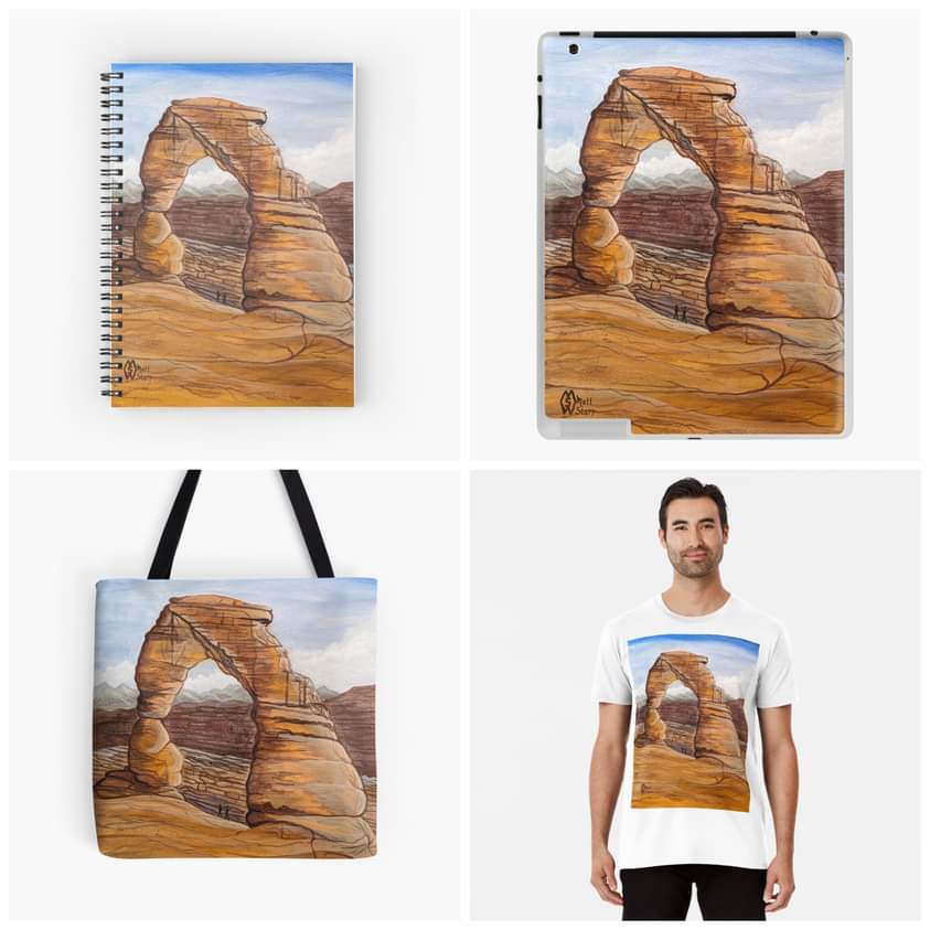 MattStarrFineA1's tweet photo. This is my mixed media painting of the delicate arch stone formation in Utah with some products. https://t.co/mPEjymLVv9
#mattstarrfineart #art #gift #giftideas #tshirts #homedecor
#StoneArch #nationalpark #park #stone #rock #utah #delicatearch #arches #landmark https://t.co/mgGHP8jtcf