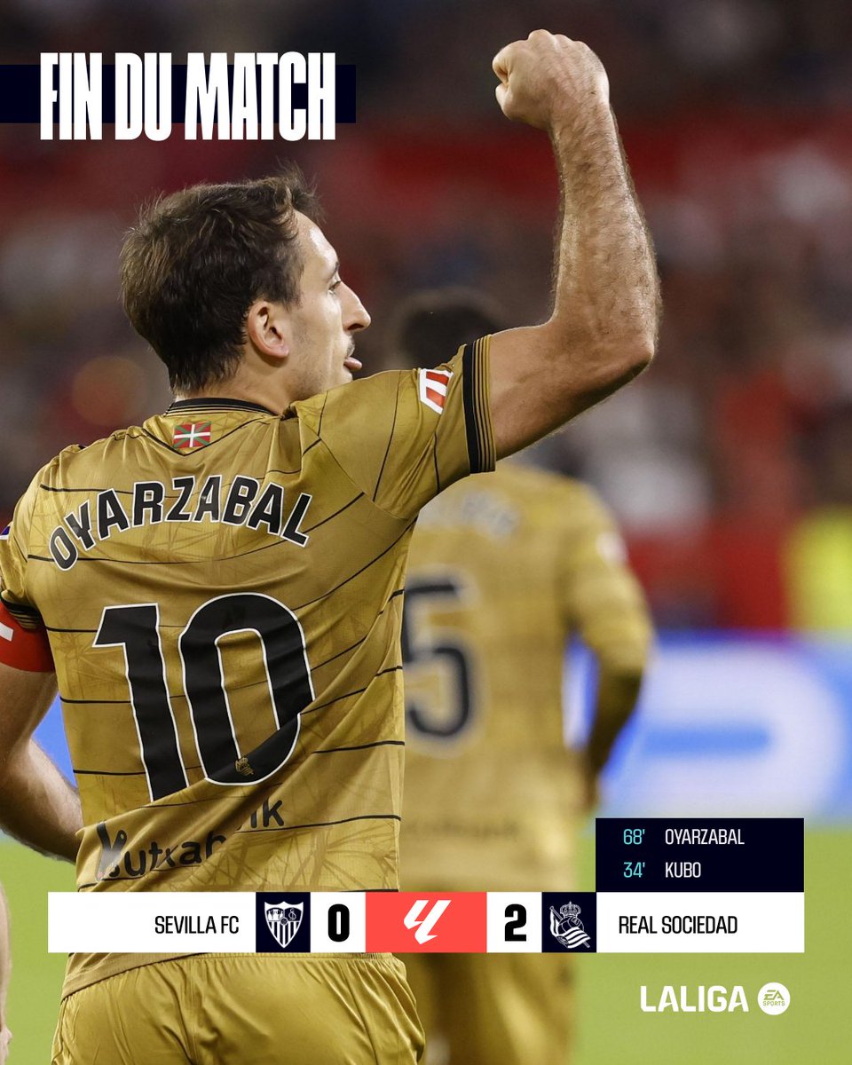 👏 La <a href="/RealSociedadFR/">Real Sociedad 🇫🇷</a> s'impose contre Sevilla FC !

#SevillaFCRealSociedad 0-2
#LALIGAEASPORTS
