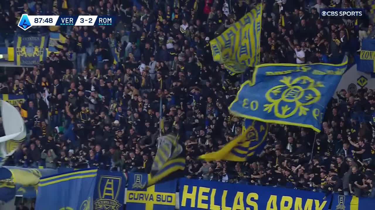 Verona stuns Roma in the 88th minute 💥Just look at what it means for the players and the home fans 🥹