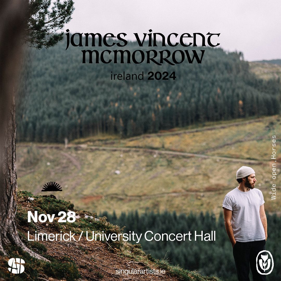 🎶James Vincent McMorrow🎶 

📆Thursday 28th November 2024 
⏰8pm
🎫 Tickets from €37.65 - booking fees apply

Singular Artists proudly announces James Vincent McMorrow's Irish National Tour

Visit uch.ie or call the Box Office on 061 331549.