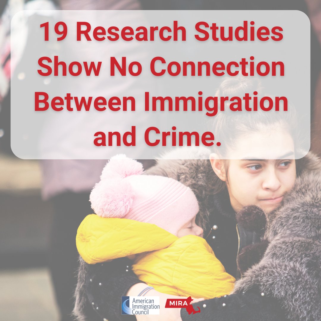 MIRACoalition's tweet image. Some politicians keep peddling old, tired myths, this time of a “migrant crime surge” among recently arrived immigrants. Report: Debunking the myths of immigration and crime: ow.ly/iVgR50TSSiJ #mira #debunking #myths #immigration #crime #research @immcouncil