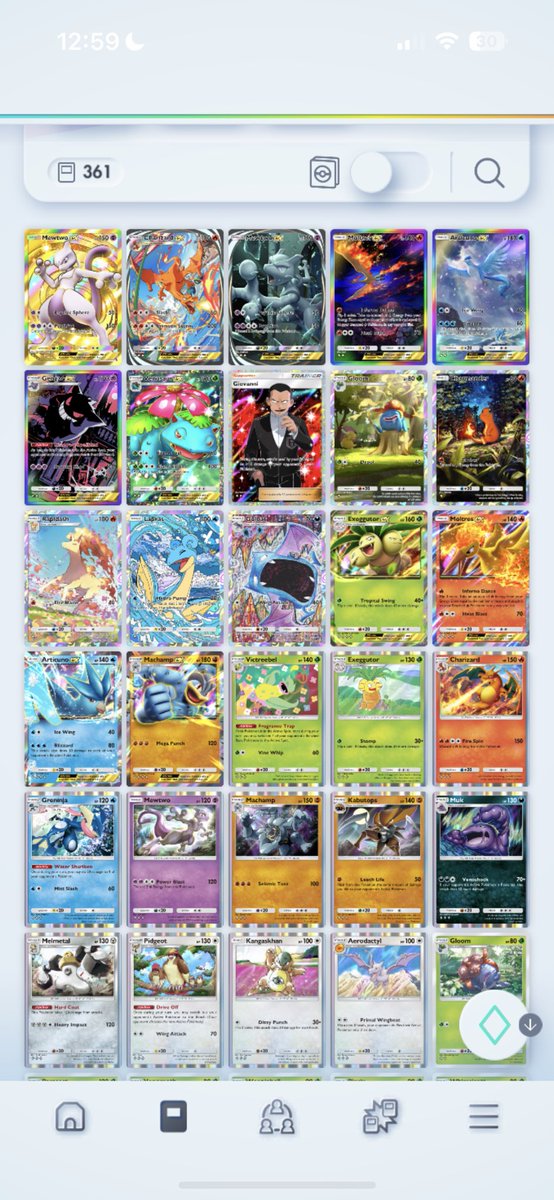 My collection from only 61 packs and free to play 😎 #PokemonTCGPocket #pokemontcg #pokemon #mewtwo #charizard