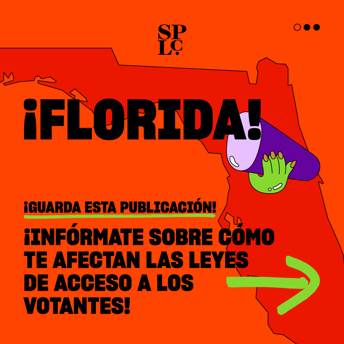 splcenter's tweet photo. ¡Hola, Florida! Aquí hay algunas leyes que los votantes de Florida deben tener en cuenta durante este año electoral. #Decidimos https://t.co/w1aOxA9pcX https://t.co/mkX0Cg8nUv