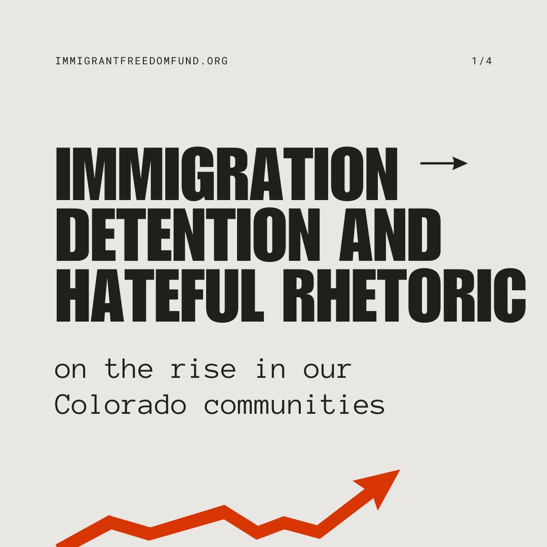 ImmFreedomFund's tweet photo. The trends are clear—immigration detention and hateful rhetoric are on the rise in CO and across the nation. Regardless of a change in executive administration, ICE detention continues to be cruel and unnecessary. Stand w/ immigrants by supporting the IFF today! https://t.co/XpQPvAPsMg