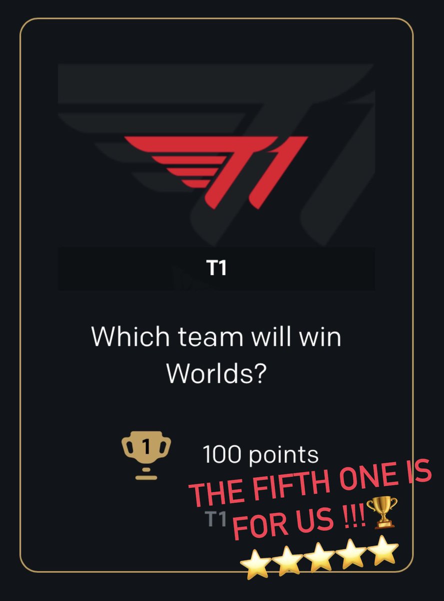 ErikTorrestrial's tweet photo. "To those who believed in us, no matter what. The 5th trophy. is for you." -@faker 

THE FAITHFUL SHALL BE REWARDED T1 BELIEVERS WAVE YOUR CRYSTAL BALL PICK!!!
#T1WIN #T12024WorldsChampion #worlds2024 #t1 #win #zeus #oner #faker #gumayusi #keria #ZOFGK #rekkles #페이커 https://t.co/cjF9ghWEGK