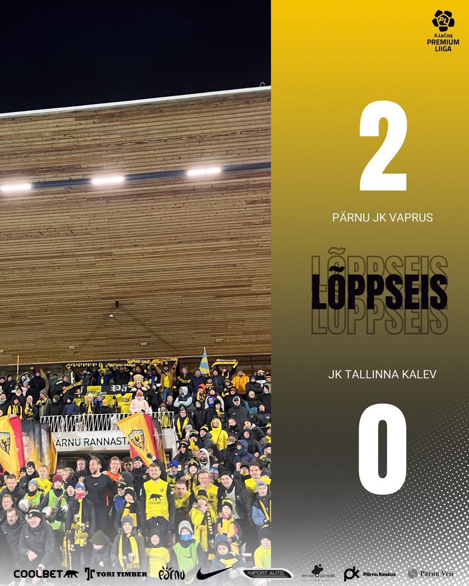 KUI VAPRAD KARUD VÕIDAVAD, SIIS TERVE PÄRNU NAERATAB! HEI HEI HEI!🐻💛

⚽️16' Kevin Kauber (PEN)
⚽️42' Tristan Pajo

#pärnupärast