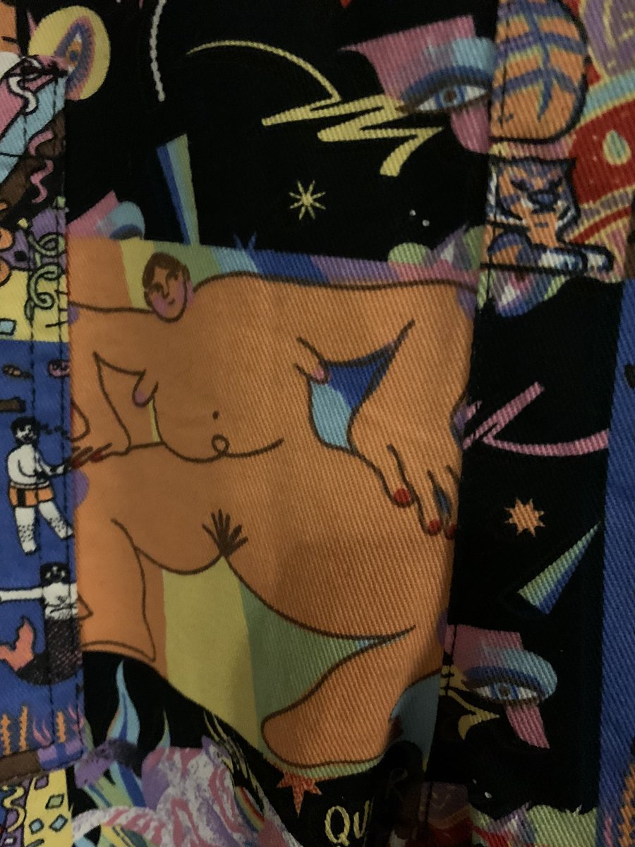 I bought Lucy &amp; Yak dungarees from jct 32 outlet and JESUS CHRIST I didn’t notice this panel and now I can’t wear them in public!!!! 🤣🤣🤣