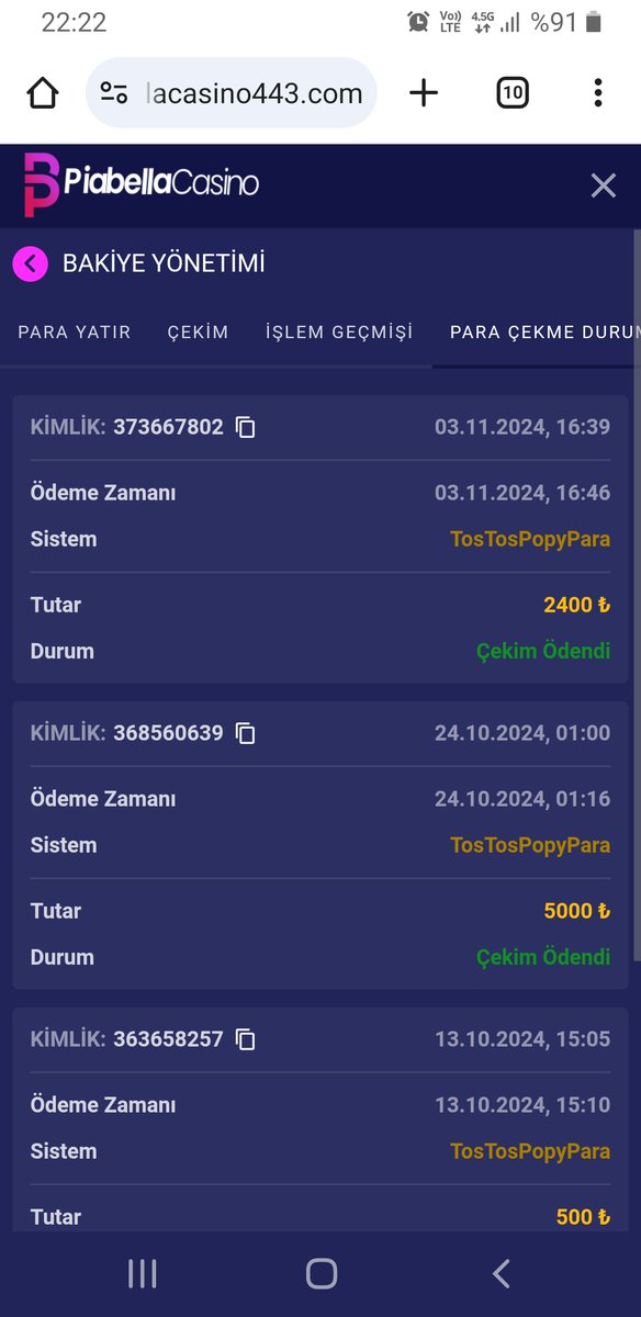 piabellacasinodan 2400 tl 7 dkda popypara hesabima aktarilmistir tesekurler.
#PiaBellaCasino