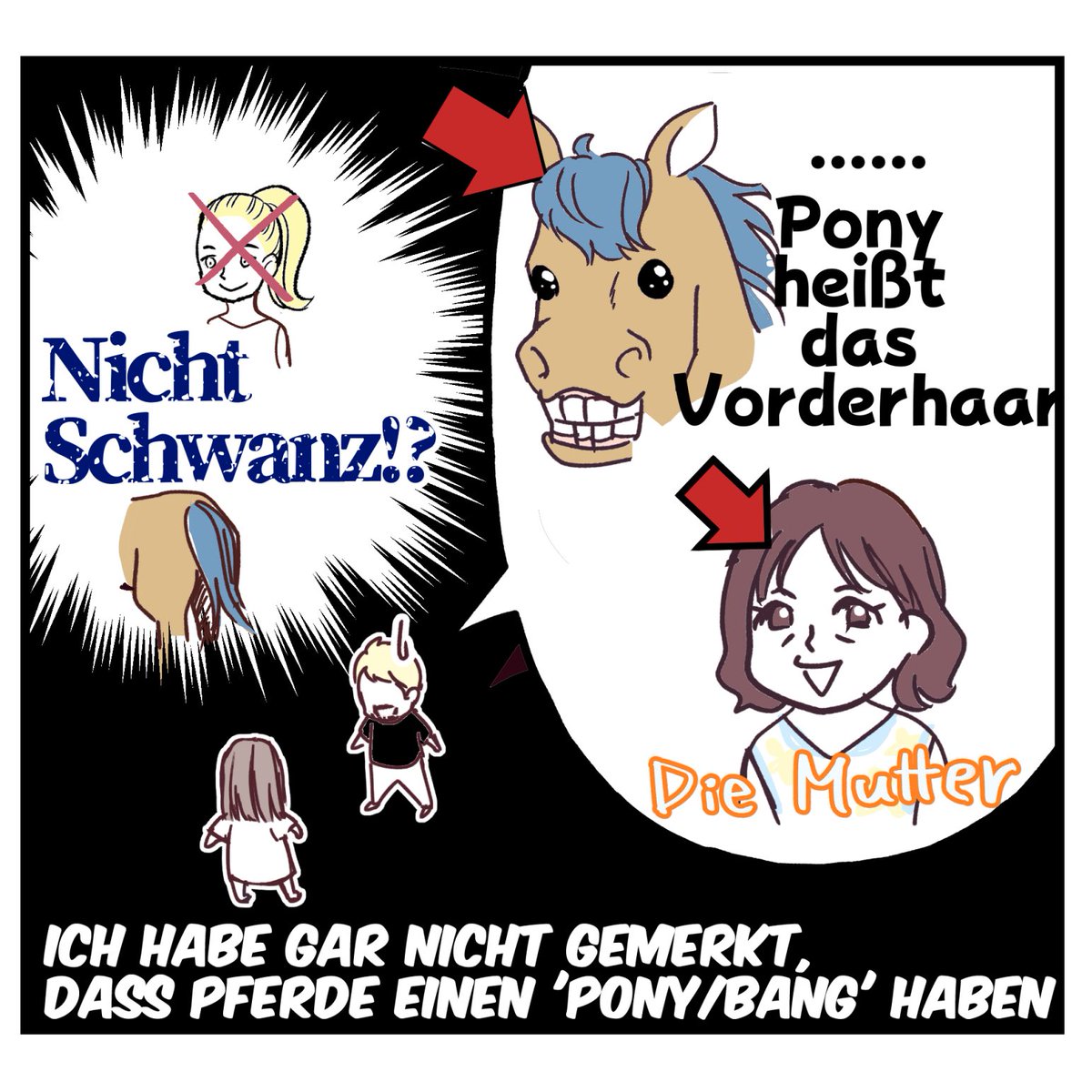 【Missverständnis zwischen einer Japanerin und einem Deutschen 🇯🇵🇩🇪】
Ich glaube, dass Pferde in Deutschland eines der beliebtesten Tiere sind. 😂

 #Deutschlernen #manga #Japanerin