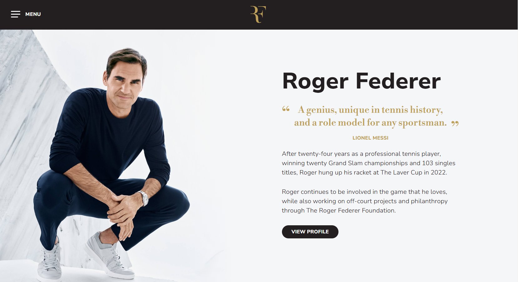 Dinora RF on X Roger Federer has changed his official website https t V6G8rzOjtY https t ivSK5Omm5f X