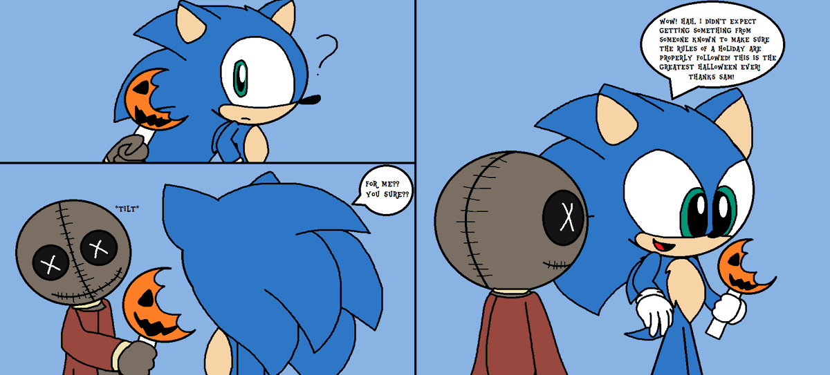 RFandom12's tweet photo. After dealing with the crazy Halloween Night, Movie Sonic has his final moments with Sam until another year

(Tbh, if there was a movie collab/crossover for these two, I could see this happening, lol) https://t.co/lLFiMmPDAK
