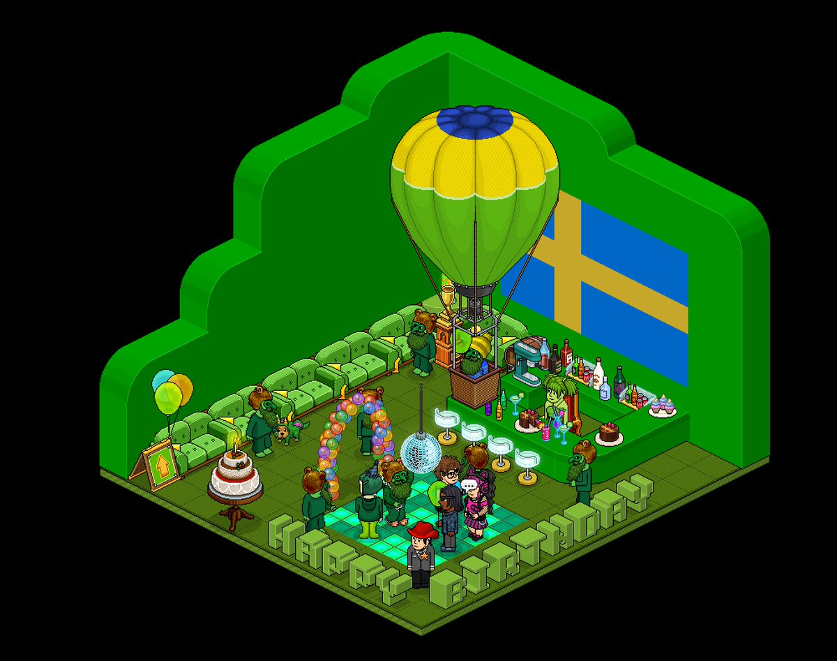 GreenvlHabbo's tweet photo. Thanks for all the birthday wishes and my lovely friend @spouble  making this room💚 Im just getting greener each year💚 #Habbo https://t.co/zyX5BWrdvH