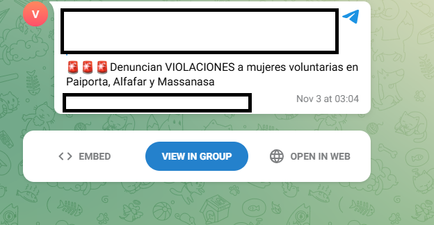 SoyMmadrigal's tweet photo. Han intentado lanzar el bulo de que se están produciendo violaciones entre las voluntarias 
Estén atentos porque estos individuos no tienen escrúpulos https://t.co/0T8tseqK4G