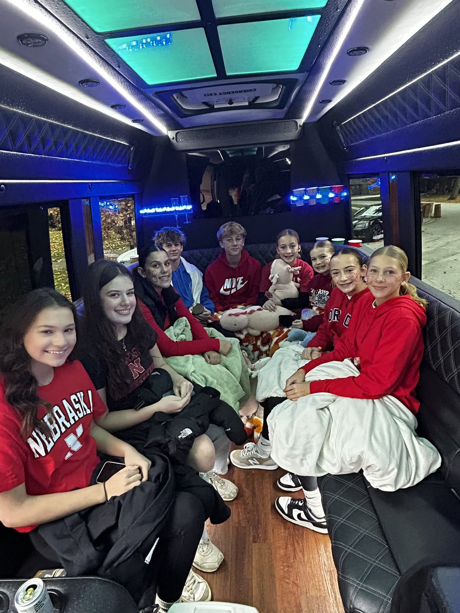 coester44's tweet photo. Party bus to Evanston to watch @Alexis14Rod and the @HuskerVB let’s go! https://t.co/holqKEZYUk