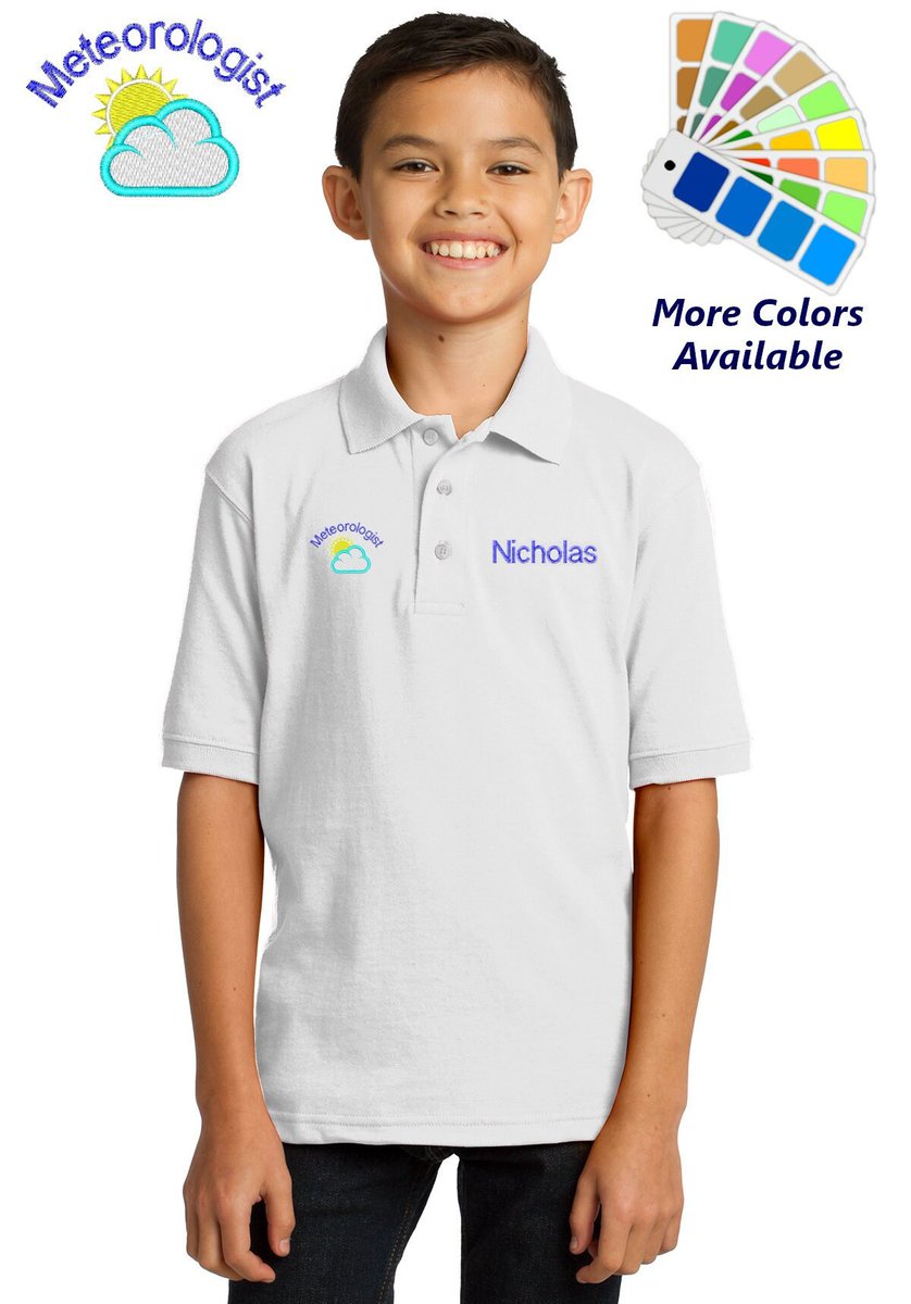 MyKidsApron's tweet image. Personalized Kids Polo Shirt Embroidered Meteorologist Weather Monogrammed with a Name or Text of Your Choice etsy.com/listing/666152…
 #SchoolShirt #ChildrensPolo