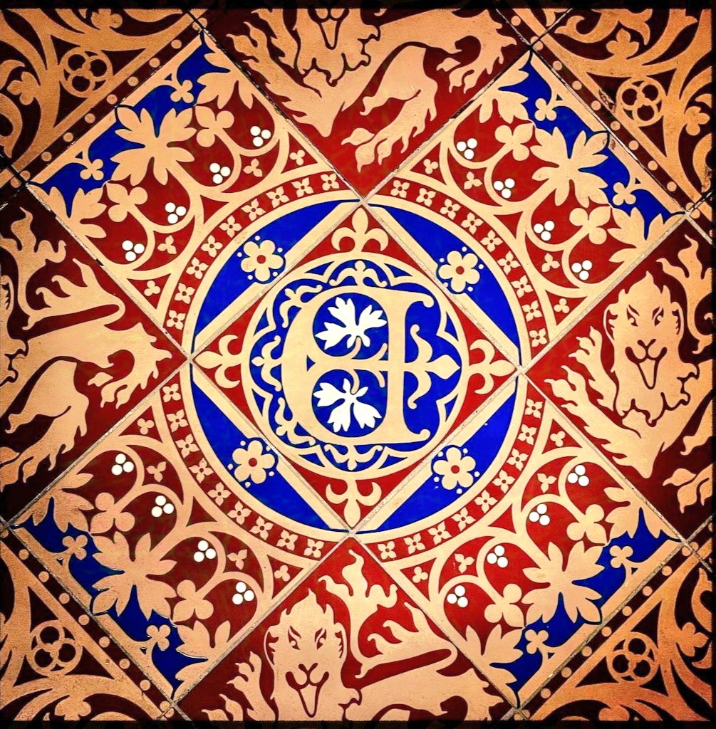 #Tiles designed by #AWNPugin, made by #HerbertMinton. #PalaceofWestminster, #London.

#pugin #augustuspugin #gothicrevival #pugindesign #gothicrevivaltile #housesofparliament #gothicrevivaldecoration #gothicrevivaldesign #puginwestminster #pugintile

<a href="/UKParliament/">UK Parliament</a>
<a href="/CDJackfield/">Craven Dunnill Jackfield</a>