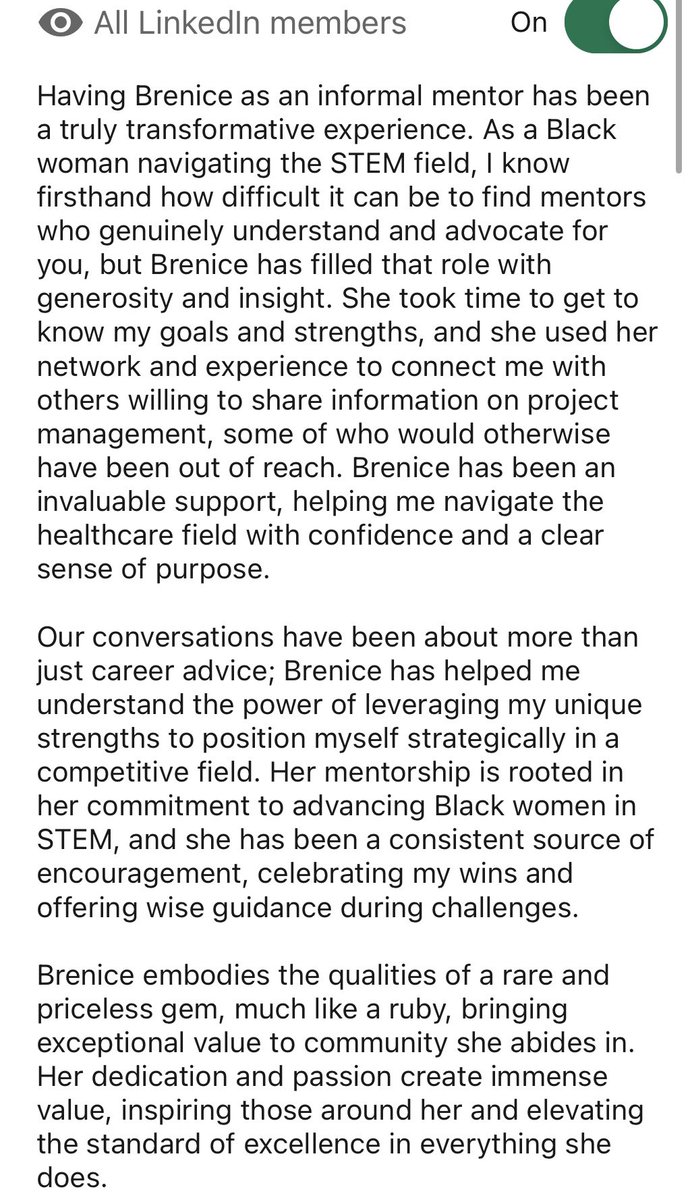thenpthatcares's tweet photo. 🧵 I just read the sweetest recommendation from a mentee on @LinkedIn. As I enter the job market, I asked for anyone who could speak to my work ethic, professionalism, advocacy, and my overall passions to drop a few lines. This was a random call and I love that people showed up! https://t.co/rQnfz5ltjL