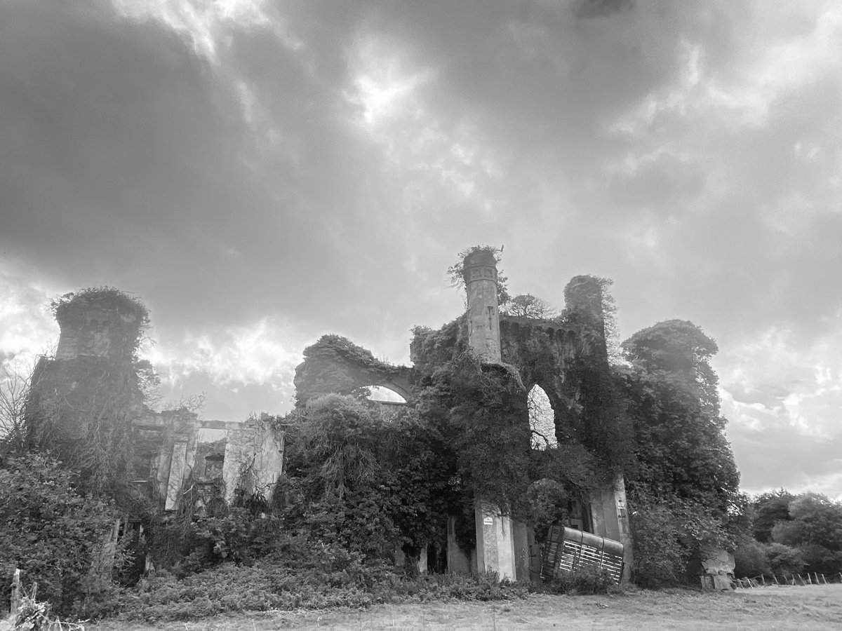 Moydrum Castle through the years. Built around 1812 and burnt down in 1921 during the Irish War of Independence, it has remained a ruin ever since. With thanks to <a href="/U2ACelebration/">AkaBono</a> who took the latest black and white photo of in September 2024 #U2