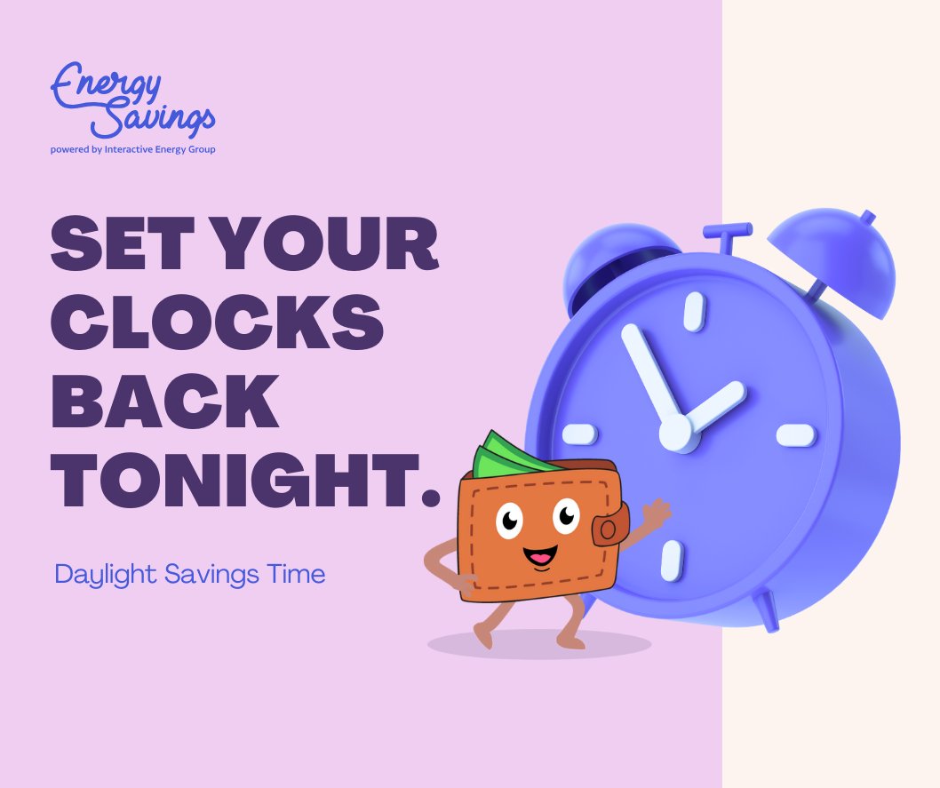_EnergySavings's tweet photo. A EnergySavings checklist for fall:

⏰ Turn your clocks back (today)

⚡ Find a great new rate for electricity on the EnergySavings website

#HomeWater https://t.co/Dx8qCWbWMT