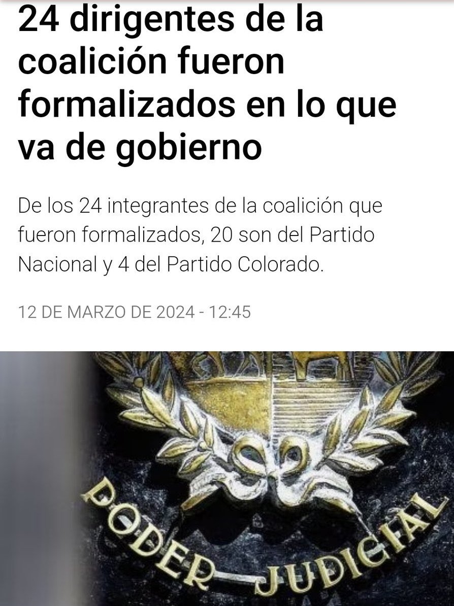 Pregunta sería, 24 fueron formalizados en 4 años, no le da vergüenza al Partido Nacional y al Partido Colorado
